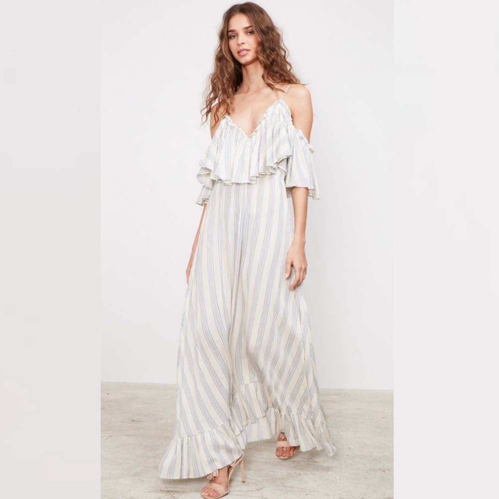 Misa Los Angeles Cream Gauze Flounce Maxi Size XS
